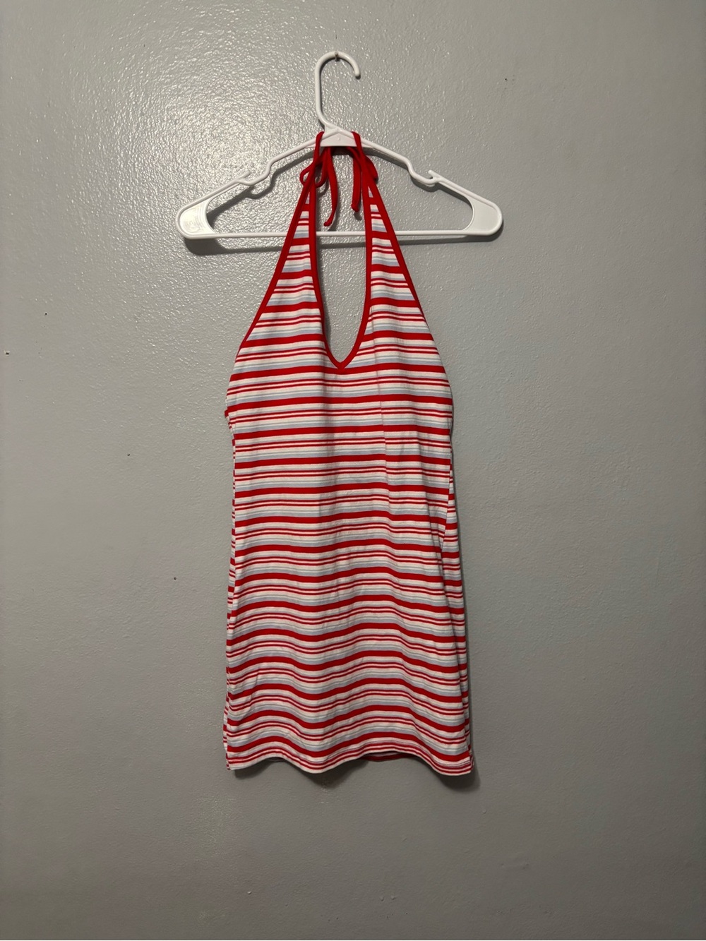wild fable Red & White Striped Halter Midi Dress